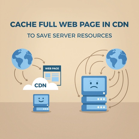 Cache full webpage including HTML in CDN to save server