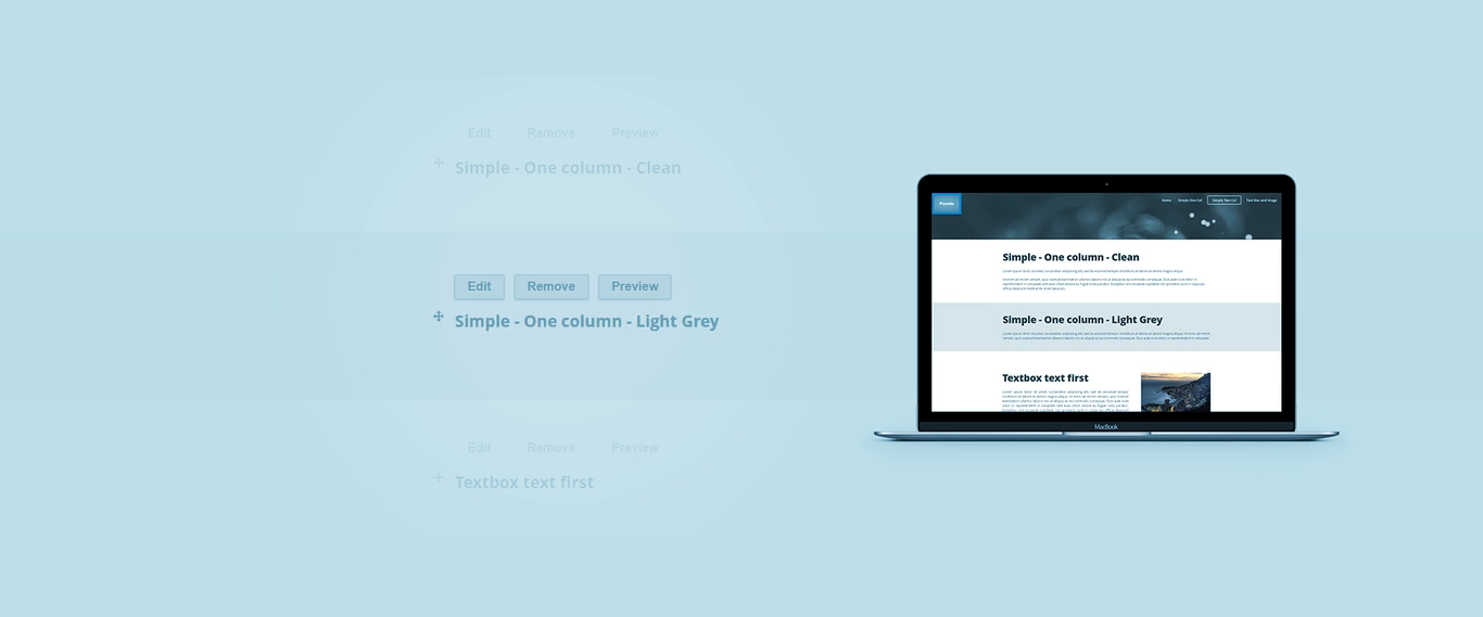 Use Parade for onepage sites or pages with dynamic layout